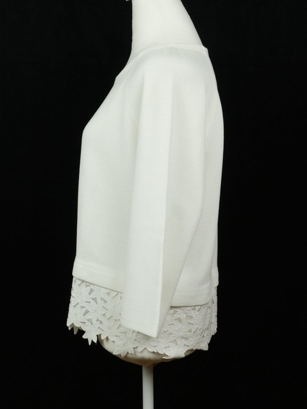 J. Crew Lace Hem Sweater White Size M Boho Casual Top - Picture 5 of 9